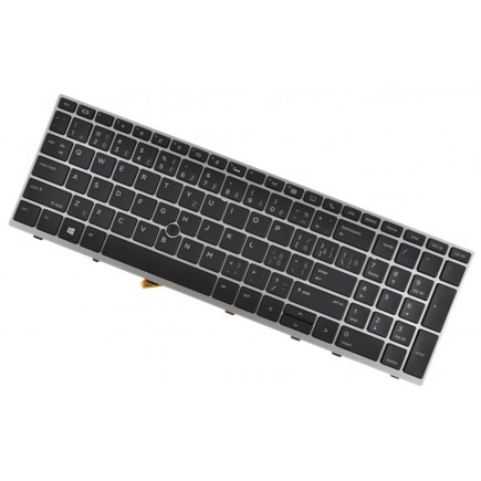 HP EliteBook 755 G5 tastatură pentru notebook-ul CZ/SK Cadru argintiu, iluminat din spate, Trackpoint