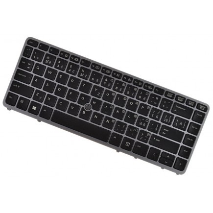 HP EliteBook 745 G2 tastatură pentru notebook-ul CZ/SK Cadru argintiu, iluminat din spate, Trackpoint