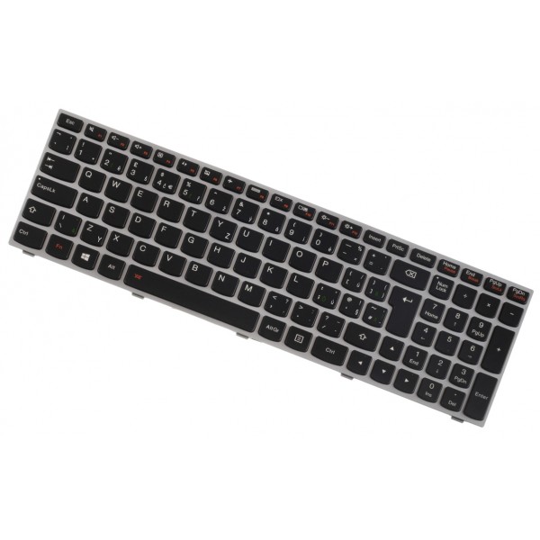 Lenovo Z50 tastatură pentru notebook-ul CZ/SK Cadru argintiu, iluminat din spate