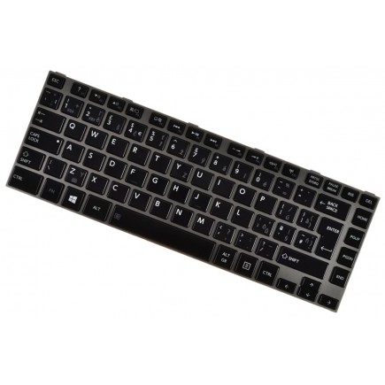 Toshiba Satellite P845T tastatură pentru notebook-ul CZ/SK Cadru argintiu, iluminat din spate