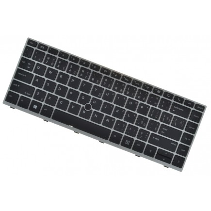 HP ZBook 14u G5 tastatură pentru notebook-ul CZ/SK Cadru argintiu, iluminat din spate, Trackpoint