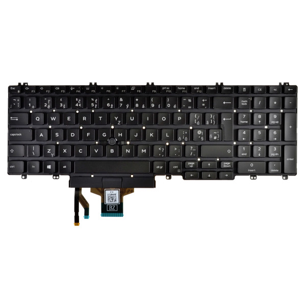 Dell Latitude 15 5510 tastatură pentru notebook, fără ramă, negru CZ/SK, cu iluminare din spate