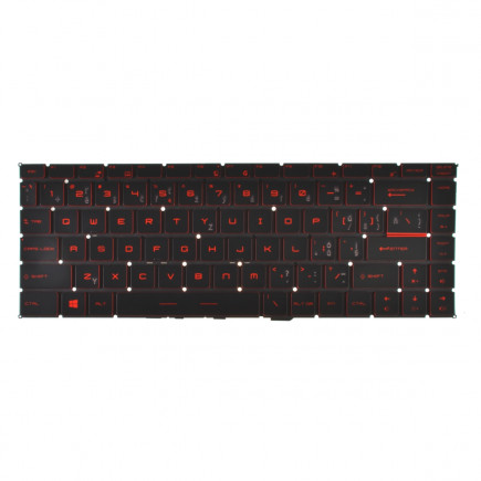 MSI GF63 8RC tastatură pentru notebook, fără ramă, negru CZ/SK, cu iluminare din spate