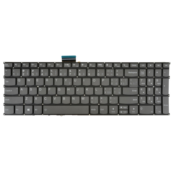 Lenovo IdeaPad 5-15ARE05 tastatură pentru notebook, fără ramă, gri CZ/SK, cu iluminare din spate