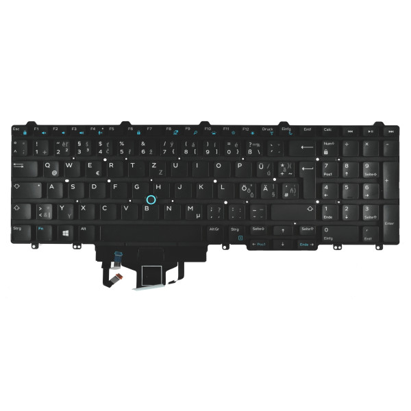 Dell Latitude 5580 tastatură pentru notebook, fără ramă, negru CZ/SK/DE, cu iluminare din spate
