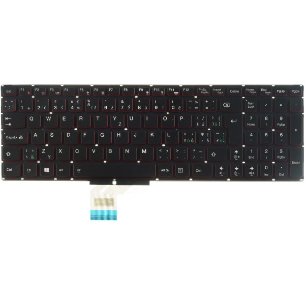 Lenovo Y50-70AM-ISE tastatură pentru notebook, fără ramă, negru CZ/SK, cu iluminare din spate