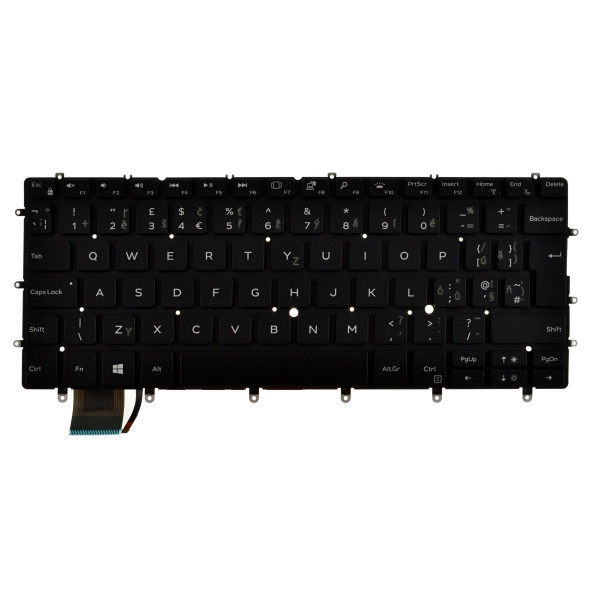 Dell XPS 13 9380 tastatură pentru notebook, fără ramă, negru CZ/SK, cu iluminare din spate