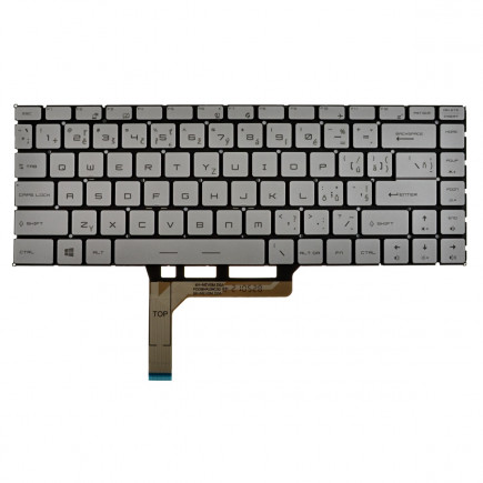 MSI P65 tastatură pentru notebook, fără ramă, argintiu CZ/SK, cu iluminare din spate