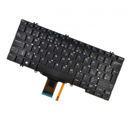 Dell Latitude 7280 tastatură pentru notebook, fără ramă, negru / alb / argintiu CZ/SK, cu iluminare din spate