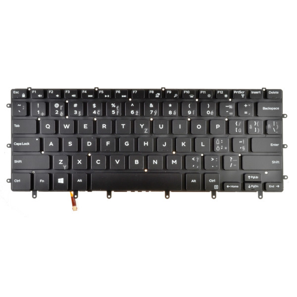 Dell Precision 5520 tastatură pentru notebook, fără ramă, negru  CZ/SK, cu iluminare din spate