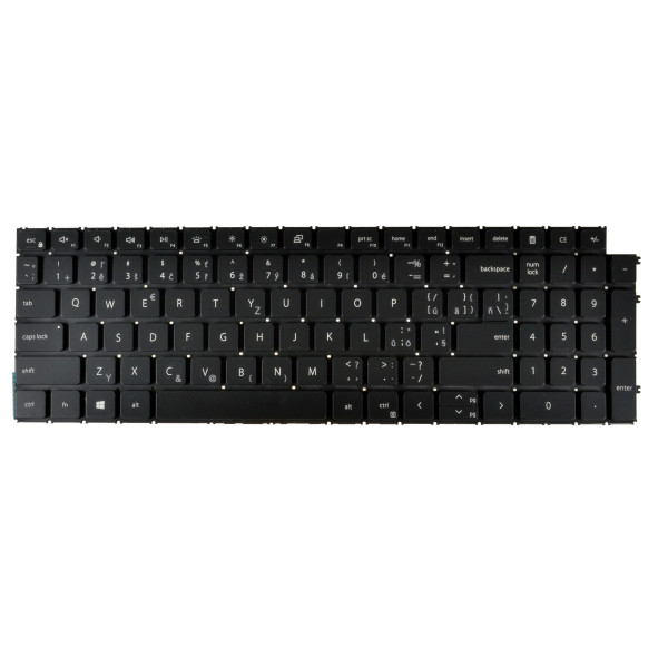 Dell Vostro 15 3525 tastatură pentru notebook, fără ramă, negru CZ/SK, cu iluminare din spate
