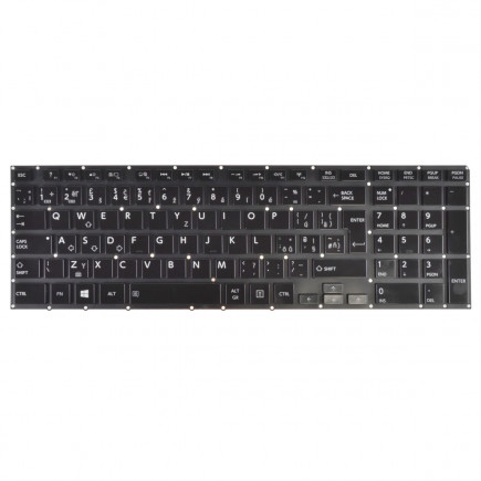 Toshiba Qosmio X70-A-12X tastatură pentru notebook, fără ramă, negru CZ/SK, cu iluminare din spate