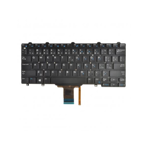 Dell Latitude E7250/7250 tastatură pentru notebook, fără ramă, negru CZ/SK, cu iluminare din spate