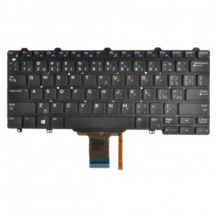 Dell Latitude E7270 tastatură pentru notebook, fără ramă, negru CZ/SK, cu iluminare din spate