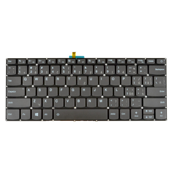 Lenovo V14-IGL tastatură pentru notebook, fără ramă, gri CZ/SK, cu iluminare din spate